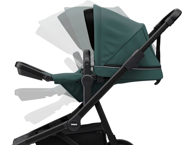 Stroller with bassinet Thule Sleek (Mallard Green on Black) 670x500 - Фото 7
