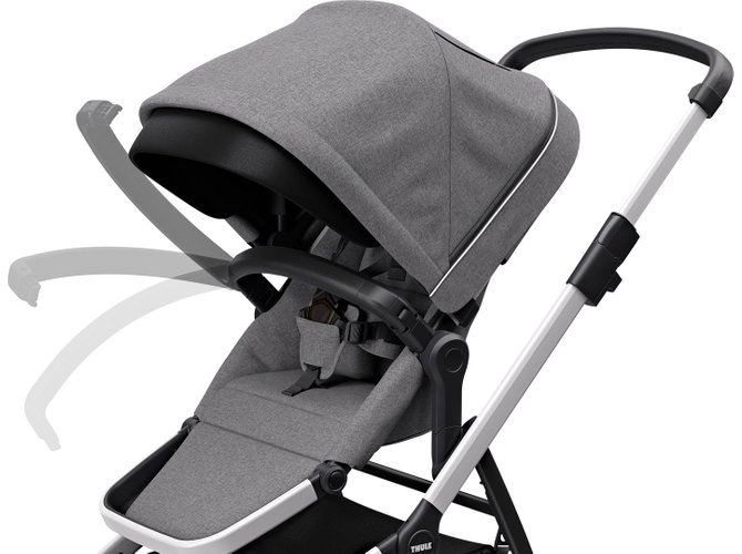 Stroller with bassinet Thule Sleek (Grey Melange) 670x500 - Фото 8