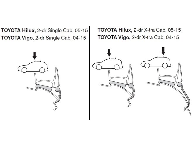 Монтажний комплект Thule 1348 для Toyota Hilux (mkVII)(2-дв.) 2005-2015 670x500 - Фото 2