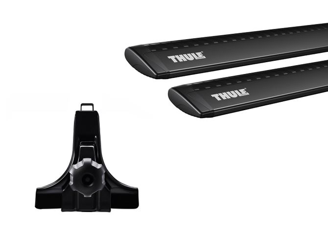 Rain gutters roof rack (15cm) Thule Wingbar Black for Suzuki Every (mkX); Mazda Scrum (mkI) 2005→ 670:500 - Фото