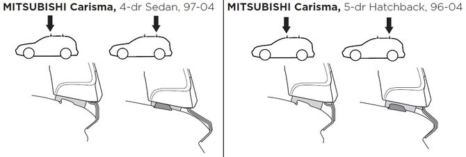 Монтажный комплект Thule 1081 для Mitsubishi Carisma (mkI) 1995-2004 670:500 - Фото 2