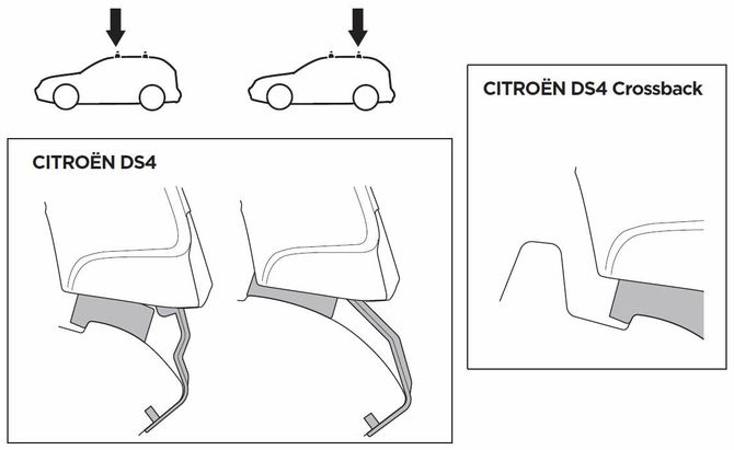Монтажный комплект Thule 1841 для Citroën DS4 (mkI) 2014→; DS4 Crossback (mkI) 2016→ 670:500 - Фото 2