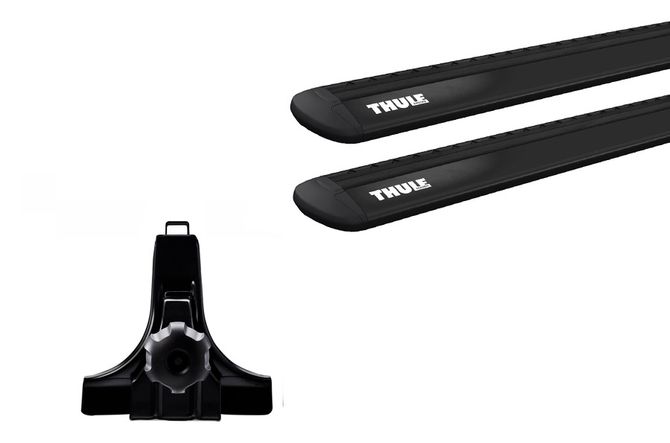Багажник на водостоки (15см) Thule Wingbar Evo Black для Suzuki Every (mkX); Mazda Scrum (mkI) 2005→ 670:500 - Фото 2