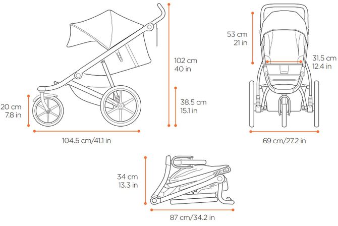 Baby stroller with bassinet Thule Urban Glide 2 (Black on Black) 670:500 - Фото 5