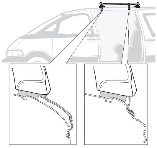 Fit Kit Thule 1080 for Toyota Previa (mkI) 1990-1999 670:500 - Фото 2